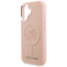 Karl Lagerfeld Initial &amp; Metal Logo MagSafe iPhone 16 Case - Pink