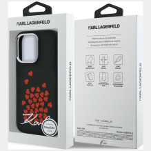 Karl Lagerfeld Silicone Heart Sign Logo MagSafe Case for iPhone 16 Pro - Black