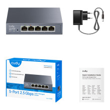 „Cudy“ 5 prievadų 2,5 G lengvai valdomas komutatorius, HS105 3.0
