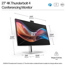 HP serijos 7 Pro 27 colių 4K konferencijų monitorius – 727 pm kompiuterio monitorius