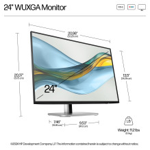 HP 5 serijos „Pro“ 24 colių WUXGA monitorius – 524pn kompiuterio monitorius
