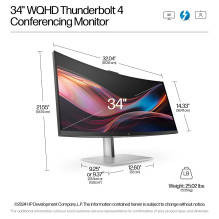 HP serijos 7 Pro 34 colių WQHD konferencijų monitorius – 734 pm kompiuterio monitorius