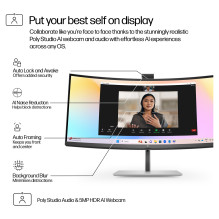 HP serijos 7 Pro 34 colių WQHD konferencijų monitorius – 734 pm kompiuterio monitorius