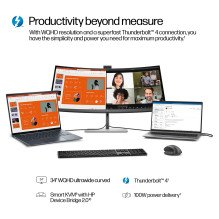 HP serijos 7 Pro 34 colių WQHD konferencijų monitorius – 734 pm kompiuterio monitorius
