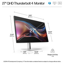 HP Series 7 Pro 27 inch QHD Thunderbolt 4 Monitor - 727pu computer monitor