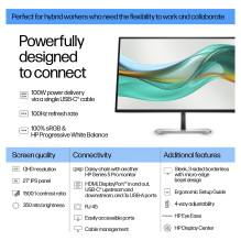 HP 5 serijos „Pro“ 27 colių QHD USB-C monitorius – 527pu kompiuterio monitorius