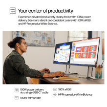HP 5 serijos „Pro“ 27 colių QHD USB-C monitorius – 527pu kompiuterio monitorius