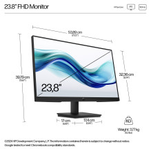 HP 3 serijos „Pro“ 23,8 colio FHD monitorius – 324 pf kompiuterio monitorius