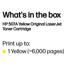 HP 507A Yellow Original LaserJet toner cartridge HP 507A Yellow Original LaserJet toner cartridge