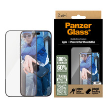„PanzerGlass ®“ ekrano apsauga, skirta „iPhone 16 Plus“, „15 Plus“, itin plataus pritaikymo