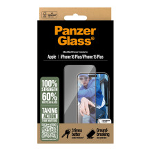 PanzerGlass ® Screen Protector iPhone 16 Plus, 15 Plus, Ultra-Wide Fit
