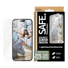 „PanzerGlass SAFE. by ®“ ekrano apsauga „iPhone 16 Plus“, „15 Plus“, itin plataus pritaikymo