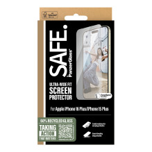 „PanzerGlass SAFE. by ®“ ekrano apsauga „iPhone 16 Plus“, „15 Plus“, itin plataus pritaikymo