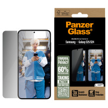 „PanzerGlass ®“ dvipusis privatumo ekrano apsauginis dėklas „Samsung Galaxy S25“, „S24“, itin plataus kampo