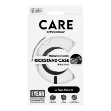 PanzerGlass CARE™ by ® Case Transparent w. Black Kickstand MagSafe iPhone 16 mobile phone case