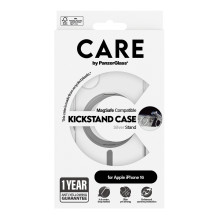 PanzerGlass CARE™ by ® Case Transparent w. Silver Kickstand MagSafe iPhone 16 mobile phone case PanzerGlass CARE™ by ® Case Transparent w. Silver Kickstand MagSafe iPhone 16 mobile phone case