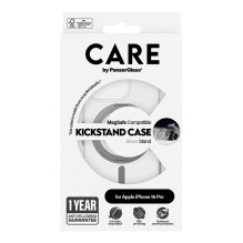 „PanzerGlass CARE™ by ®“ skaidrus dėklas su sidabriniu laikikliu ir „MagSafe iPhone 16 Pro“ mobiliojo telefono dėklu „PanzerGlass CARE™ by ®“ skaidrus dėklas su sidabriniu laikikliu ir „MagSafe iPhone 16 Pro“ mobiliojo telefono dėklu