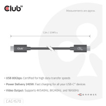 CLUB3D CAC-1570 USB laidas CLUB3D CAC-1570 USB laidas
