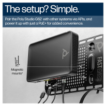 HP Poly Studio G62 su tvirtinimo plokštės rinkiniu vaizdo konferencijų sistema