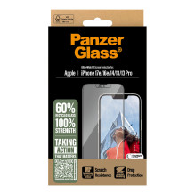 „PanzerGlass ®“ ekrano apsauga „iPhone 17e“, „16e“, „14“, „13“, „13 Pro“, itin plataus pritaikymo su „EasyAligner“