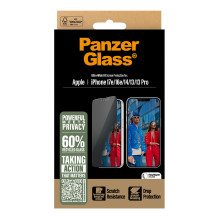 PanzerGlass ® 2-Way Privacy Screen Protector iPhone 17e, 16e, 14, 13, 13 Pro, Ultra-Wide Fit w. EasyAligner