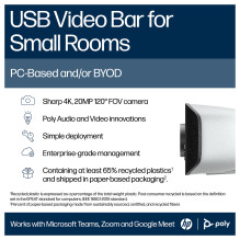 HP Poly Studio V12 USB vaizdo juosta be maitinimo šaltinio