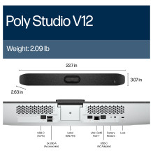 HP Poly Studio V12 USB vaizdo juosta be maitinimo šaltinio