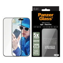 PanzerGlass ® Ceramic Screen Protector iPhone 16 Pro, Ultra-Wide Fit w. EasyAligner