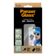 „PanzerGlass ®“ ekrano apsauga „iPhone 16 Pro“, itin platus pritaikymas