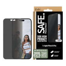 PanzerGlass SAFE. by ® 2-Way Privacy Screen Protector iPhone 16 Plus, 15 Plus, Ultra-Wide Fit