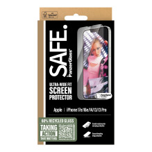 „PanzerGlass SAFE. by ®“ ekrano apsauga „iPhone 17e“, „16e“, „14“, „13“, „13 Pro“, itin plataus pritaikymo su „EasyAlign