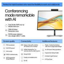 HP serijos 5 Pro 23,8 colio FHD USB-C konferencijų monitorius – 524 pm kompiuterio monitorius