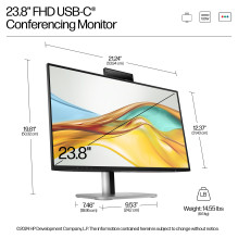 HP Series 5 Pro 23.8 inch FHD USB-C Conferencing Monitor - 524pm computer monitor