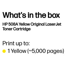 HP 508A Yellow Original LaserJet toner cartridge HP 508A Yellow Original LaserJet toner cartridge