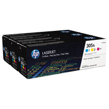 HP 305A 3 vnt. pakuotėje žydro / rausvai raudono / geltono originalių „LaserJet“ tonerio kasečių HP 305A 3 vnt. pakuotėje žydro / rausvai raudono / geltono originalių „LaserJet“ tonerio kasečių