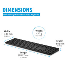 HP 450 BLK Programmable Wireless keyboard