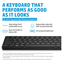HP 450 BLK programuojama belaidė klaviatūra HP 450 BLK programuojama belaidė klaviatūra