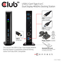 CLUB3D CSV-1460 laptop dock / port replicator
