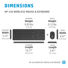 HP 300 Wireless Mouse and Combination keyboard