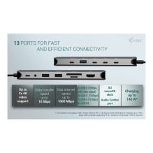 i-tec Metal C31NANOTRIPLEDOCKPD laptop dock / port replicator