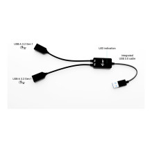 i-tec USB-A kabelio šakotuvas, 2 prievadų (2x USB-A), USB kabelis i-tec USB-A kabelio šakotuvas, 2 prievadų (2x USB-A), USB kabelis
