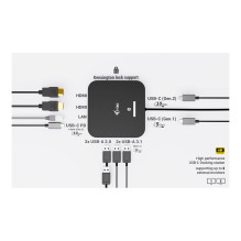 i-tec C31DUALHDMIDOCKPD nešiojamojo kompiuterio dokas / prievadų replikatorius