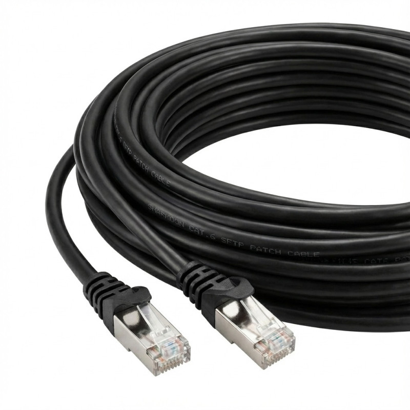 „Sharkoon“ jungiamasis kabelis RJ45 Cat.6 SFTP (juodas, 20 metrų)