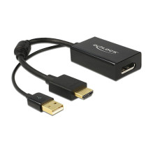 „DeLOCK“ 0,245 m HDMI+USB2.0-A / DisplayPort jungtis „DeLOCK“ 0,245 m HDMI+USB2.0-A / DisplayPort jungtis