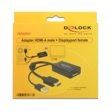 „DeLOCK“ 0,245 m HDMI+USB2.0-A / DisplayPort jungtis „DeLOCK“ 0,245 m HDMI+USB2.0-A / DisplayPort jungtis