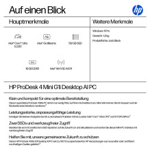 HP ProDesk 4 Mini G1i CU5-235T 16 GB / 512 GB WLAN W11Pro HP ProDesk 4 Mini G1i CU5-235T 16 GB / 512 GB WLAN W11Pro