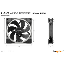 be quiet! Light Wings 140 mm PWM Reverse Black be quiet! Light Wings 140 mm PWM Reverse Black