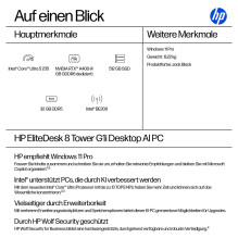 HP EliteDesk 8 TWR G1i CU5-235 / 32GB / 512GB / RTXA400 / W11Pro WLAN HP EliteDesk 8 TWR G1i CU5-235 / 32GB / 512GB / RTXA400 / W11Pro WLAN