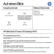 HP EliteDesk 8 TWR G1i CU7-265 / 16 GB / 512 GB / W11Pro HP EliteDesk 8 TWR G1i CU7-265 / 16 GB / 512 GB / W11Pro