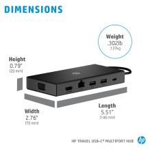 HP kelioninis USB-C kelių prievadų šakotuvas